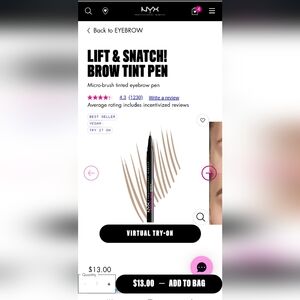 NYX Lift & Snatch Brow Tint Pen - Taupe